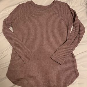 America Eagle Long Sleeve Waffle Shirt Mauve Size S